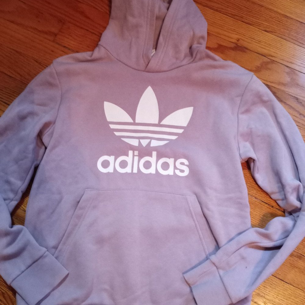 Adidas Girls muted purple hoodie-size 13/14 youth L with matching leggings